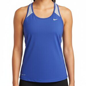 Nike‎ Dri-FIT Racerback Tank Top Medium Blue Mesh Performance Sports Shirt